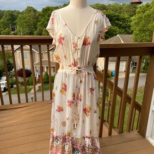 *Brand New* Lucky Brand White Floral Maxi Dress